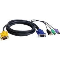 Aten 2L5302UP STORAGE CABLE - HDB-15,6 PIN MINI-DIN (PS/2 STYLE),USB TYPE A LEFT CONNECTOR - M
