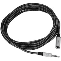 Siig CB-AU0D12-S1 WOVEN FABRIC BRAIDED MALE TO FEMALE 3.5MM CABLE - 3.5MM AUDIO CABLE - 3M, AUX ST