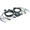 Eaton B032-HUA2 EATON TRIPP LITE SERIES 2-PORT USB/HD CABLE KVM SWITCH WITH AUDIO/VIDEO, CABLES
