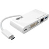 Eaton U444-06N-DUB-C EATON TRIPP LITE SERIES USB-C TO DVI ADAPTER WITH USB 3.X (5GBPS) HUB PORT AND P