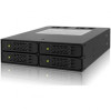 ICY DOCK ToughArmor MB994SP-4SB-1 4x 2.5 inch SATA Hard Drive/SSD in 1x 5.25 inch Bay Hot Swap Mobile Rack Cage (Black)