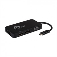 SIIG INC CB-TC0611-S1 USB-C TO 4-IN-1 MULTIPORT VIDEO ADAPTER DVI/VGA/DP/HDMI