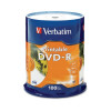 Verbatim 95153 VERBATIM DVD-R 4.7GB 16X WHITE INKJET PRINTABLE-100PK SPINDLE