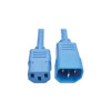 EATON TRIPP LITE SERIES CONNECTIVIT P018-002-ABL 2FT PWR EXTENSION CORD 14 AWG 15A C14 C15 HEAVY DUTY SJT BLUE