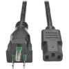 Eaton P006-C08-HG10 EATON TRIPP LITE SERIES HOSPITAL-GRADE POWER CORD, NEMA 5-15P TO C13 - GREEN DOT