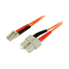 Startech 50FIBLCSC1 1M FIBER OPTIC CABLE - MULTIMODE DUPLEX 50/125 - LSZH FIBER JUMPER CORD - LC/SC
