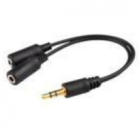 Addon HSMFF-5PK ADDON 5 PACK OF 20.00CM (8.00IN) 3.5MM STEREO AUDIO MALE TO FEMALE BLACK SPLITTE