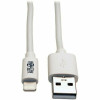 Eaton M100-003-LRA-WH EATON TRIPP LITE SERIES USB-A TO RIGHT-ANGLE LIGHTNING SYNC/CHARGE CABLE, MFI CE