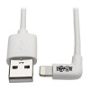 Eaton M100-006-LRA-WH LIGHTNING TO USB SYNC CHARGE RIGHT-ANGLE IPHONE IPAD WHITE 6FT