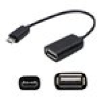 Addon USBOTG ADDON 12.7CM (5.00IN) MICRO-USB MALE TO USB 2.0 (A) FEMALE BLACK ON-THE-GO CABLE
