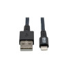 Eaton M100-001-GY-MAX EATON TRIPP LITE SERIES HEAVY-DUTY USB-A TO LIGHTNING SYNC/CHARGE CABLE, UHMWPE