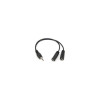 Rocstor Y10A217-B1 PREMIUM SLIM STEREO SPLITTER CABLE - 3.5MM MALE TO 2X 3.5MM FEMALE - NICKEL-PLAT