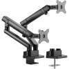 Amer HYDRA2B DUAL MONITOR ARTICULATING MNT BLK CLAMP GROMMET TWO MNTRS 32IN