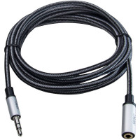 Siig CB-AU0C12-S1 WOVEN FABRIC BRAIDED MALE TO FEMALE 3.5MM CABLE - 3.5MM AUDIO CABLE - 2M, AUX ST