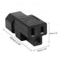 Addon ADD-515P2C14ADPT ADDON NEMA 5-15P TO C14 100-250V BLACK POWER ADAPTER