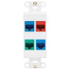 Eaton N042D-004V-WH EATON TRIPP LITE SERIES CENTER PLATE INSERT, DECORA STYLE - VERTICAL, 4 PORTS, T