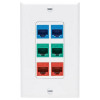 Eaton N042D-006V-WH EATON TRIPP LITE SERIES CENTER PLATE INSERT, DECORA STYLE - VERTICAL, 6 PORTS, T
