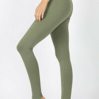 High Waisted Long Leggings Soft Stretch Cotton Workout Yoga Pants Fitness Light Olive color