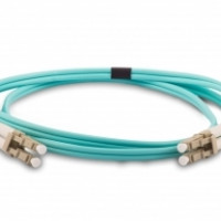 Addon ADD-LC-LC-55M5OM4 55M LC (MALE) TO LC (MALE) AQUA OM4 DUPLEX OFNR (RISER-RATED) FIBER PATCH CABLE