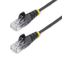 Addon ADD-2FSLCAT6-BK ADDON 2FT BLACK CAT 6 SLIM PVC ETHERNET CABLE SNAGLESS CLEAR-CLAW RJ-45 M/M