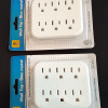 6 Outlet Grounded Wall Tap,Turns 2 electrical outlets into 6 - for indoor use 2-Pack