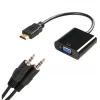 4xem 4XHDMIVGAAB 8IN HDMI TO VGA MALE FEMALE WITH AUDIO ADAPTER CONVERTER 1080P