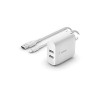 Belkin WCD001DQ1MWH BOOST CHARGE DUAL USB-A WALL CHARGER 24W + LIGHTNING-USB-A CABLE