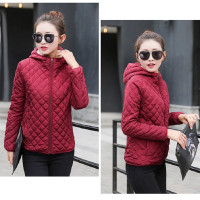 Beautiful Quilted Puffer Jacket with Sherpa Lining - Short Trendy Burgundy Jacket