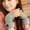 Ladies Fingerless Gloves,Open fingers Knitted Gloves Fashion gloves - Gray
