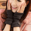 Ladies Fingerless Gloves,Open fingers Knitted Gloves Fashion gloves - Chocolate Brown
