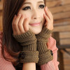 Ladies Fingerless Gloves,Open fingers Knitted Gloves Fashion gloves - Brown