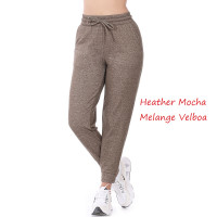 Women's Melange Velboa Sweatpants, joggers, Workout Pants with Pockets elastic waistband