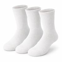 Women's White Diabetic Crew Socks Set of 3 Pairs