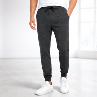 Jerzees Jogger Sweatpants with pockets for men Black Heather Modern Look