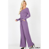 Long Sleeve Jumpsuit Drapey Fall - Soft and Elegant Elastic Waistband,