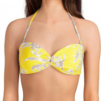 Gianni Bini Primary Paradise Knot Bandeau Bikini Top - Yellow - Removable Straps