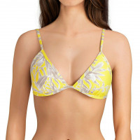 Gianni Bini Primary Paradise Molded Cup Triangle Bikini Top - Yellow
