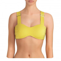 Cremieux Solid Sunshine Wide Strap Bandeau Bikini Top