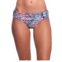 La Blanca Shirred Sash Bikini Bottom Multi Color Paisley