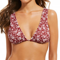 Gianni Bini Ditsy Desire Pleated Halter Bikini Top