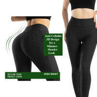 High Rise Yoga Pants Women Butt Lift Leggings Sexy Push Up Scrunch Butt Lift Pants Tummy Control Black