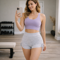 High Rise Ruched Yoga Shorts Push up butt lifting design, sexy high cut, Yoga Workout Athletic Shorts