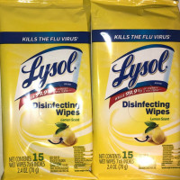 Lysol Disinfecting Wipes Twin Pack- Travel Pack - 15ct - Lemon Scent