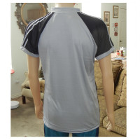 Elegant Colorful Gradient Design,T-Shirt with Stripes for Men Sublimated Gray
