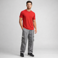 Streetwear for Men Casual Light Cotton Pants for Men Large side pockets Gray