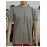 Basic Men's T-Shirt Round Neck Short Sleeve Cotton T-Shirt - Taupe
