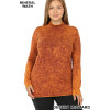 Long Sleeve Mock Neck Top,Plus Size Mineral Wash Desert Mustard