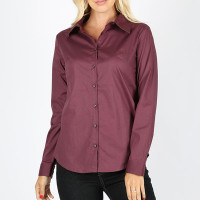 Plus Size Classic Dress Shirt Long Sleeve Buttoned Down Office Shirt