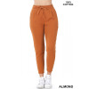 Women's Thick Fleece Sweatpants Joggers Workout Pants Relaxed Fit Elastic Waistband cuff Draw String Side Pockets Color: Almond or Brown Orangish :)