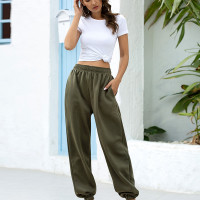 Baggy Sweatpants Joggers for Women Relaxed Fit with pockets Oversized Streetwear - Army Green